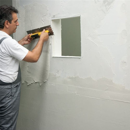 Durostick Σοβάς Plaster Fillers Hydrostop Silicone Plaster Grafiato 2.5mm White ΚΣΠΛΓ25 25kg