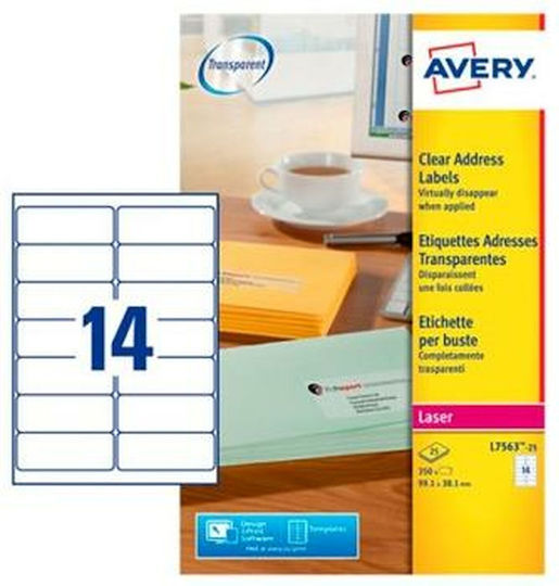 Avery 350 Self-Adhesive Rectangular A4 Labels 99.1x38.1mm