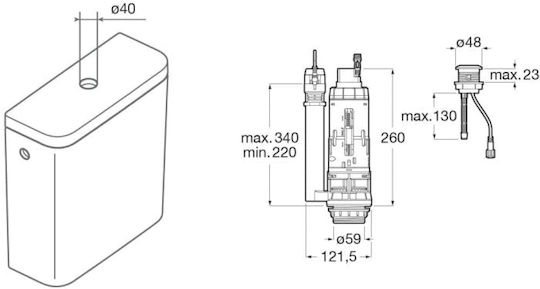 Roca EM1 Integrated Mechanism with Double Button