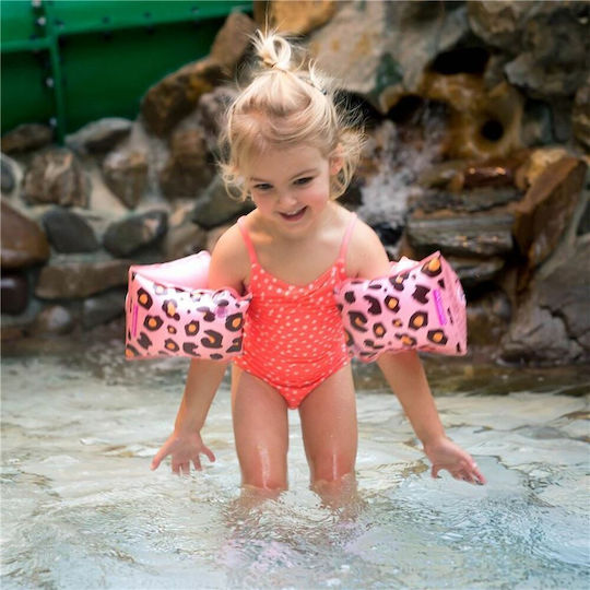 Swim Essentials Pink Leopard Μπρατσάκια Κολύμβησης από μη τοξικό PVC 2-6 ετών Ροζ