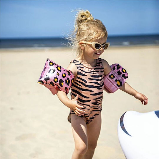 Swim Essentials Pink Leopard Μπρατσάκια Κολύμβησης από μη τοξικό PVC 2-6 ετών Ροζ