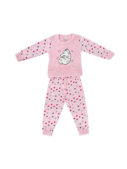 Unicorn girls' fleece pajamas pink W23