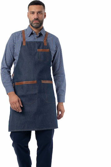 Axon Ποδιά Barista / Barkeeper Ganzkörper Blau