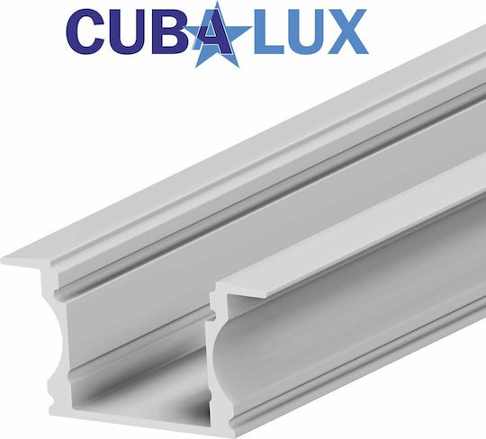 Cubalux Încastrat Profil din Aluminiu pentru Bandă LED 200x2.5x1.4cm.