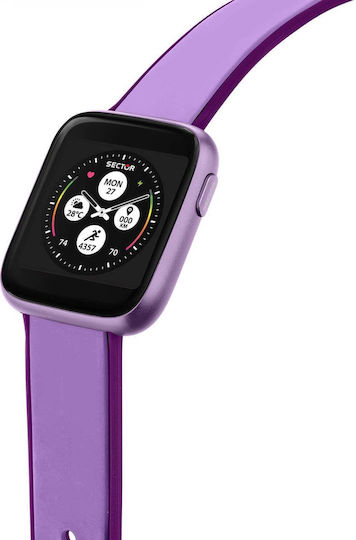 Sector S-04 Aluminium 40mm Smartwatch with Heart Rate Monitor (Purple)