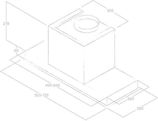 Elica Hidden 2.0 IX/A/52 Ventilation Mechanism 52cm Inox