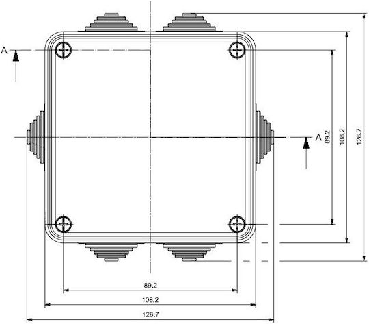 Scame Surface-Mounted Electrical Box Branching IP55 in Gray Color 685.004