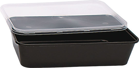 Intertan Disposable Plastic PP Tableware for Hot / Microwave Safe 1200ml Black 50pcs