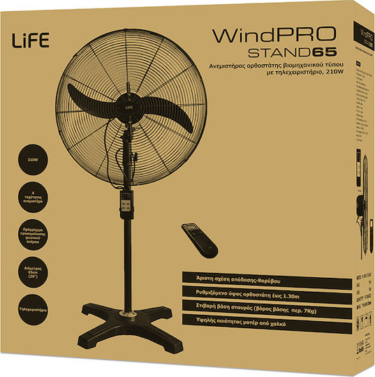 Life Commercial Stand Fan with Remote Control 210W 65cm with Remote Control 221-0342