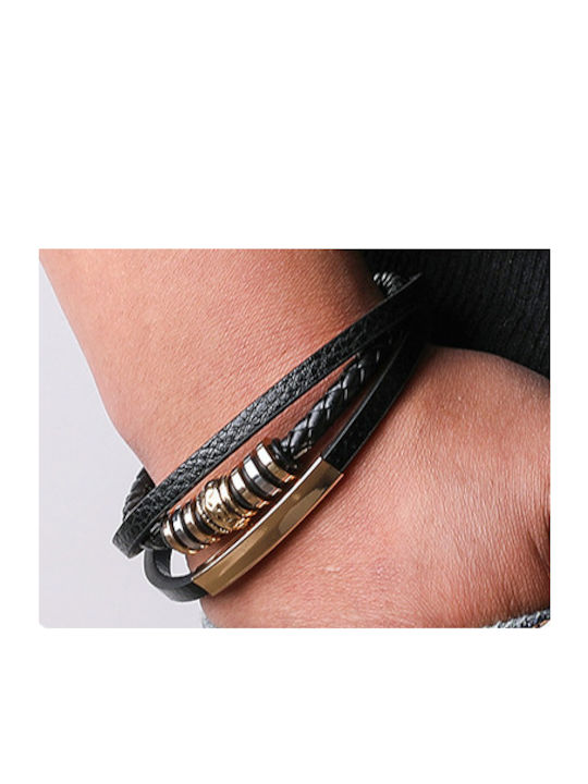 Mehrschichtiges Armband, aus Kunstleder.