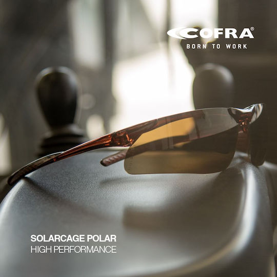 Cofra Solarcage Safety Glasses for Protection with Brown Lenses Tinted 1pcs
