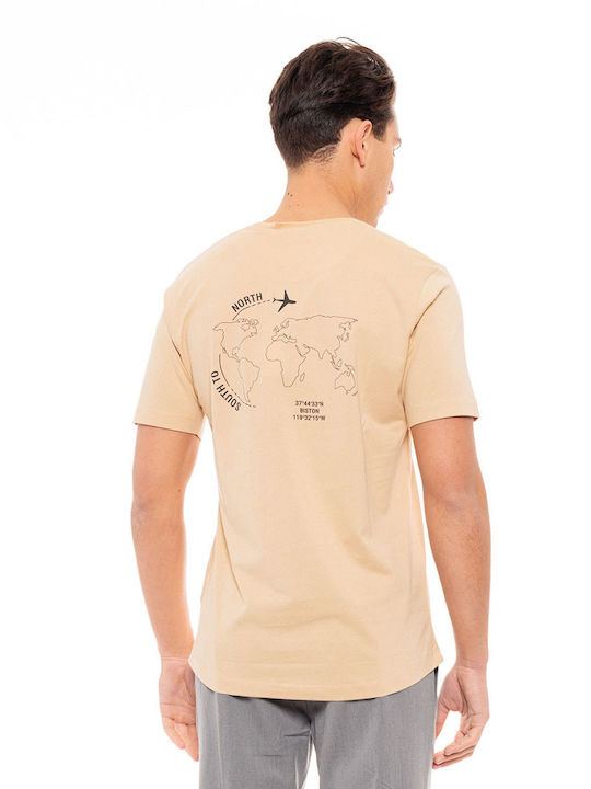 Biston Men's Short Sleeve T-shirt Beige