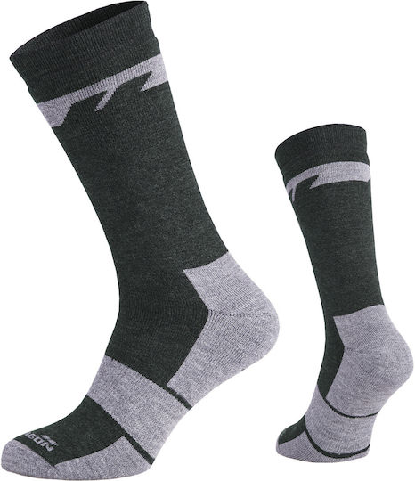 Pentagon Alpine Long Isothermal Hunting Socks Woolen Thermal Black Socks in Black color