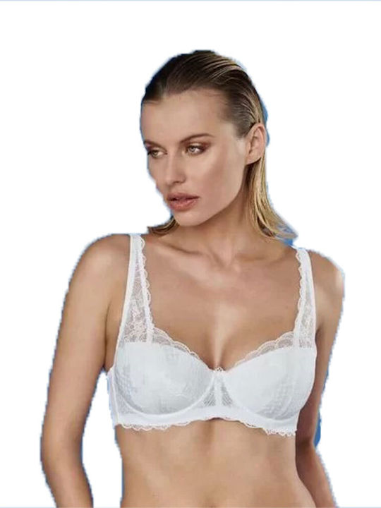 Spiman Bralette Bra in White Color