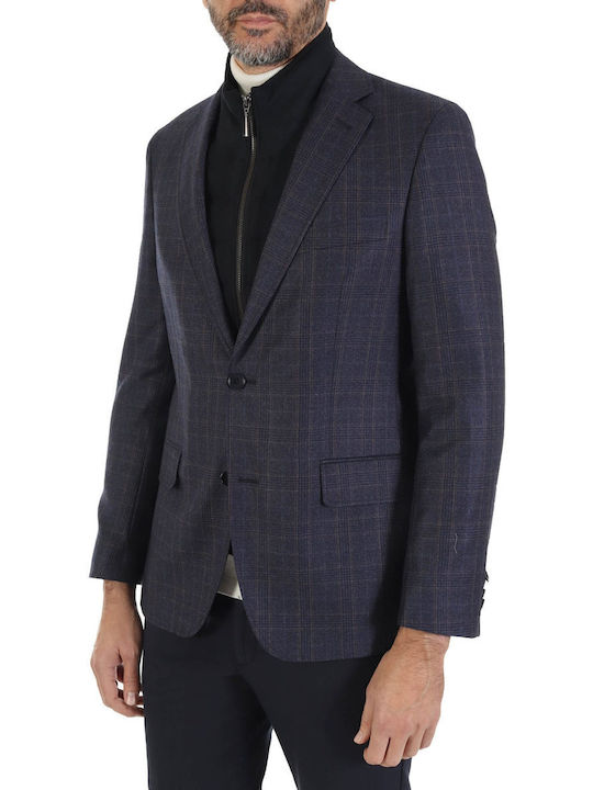 TOM FRANK CHECK JACKET DETACHABLE SHELL BLUE