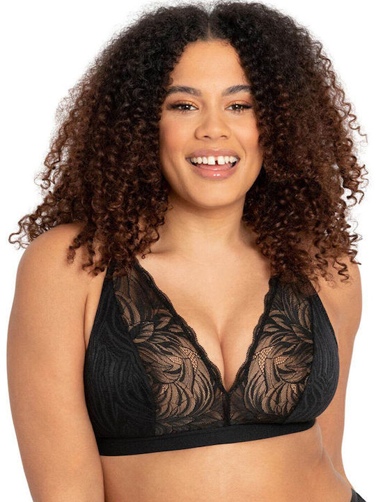 Curvy Kate Bra with Lace and Elastic Support Bra in Black Color