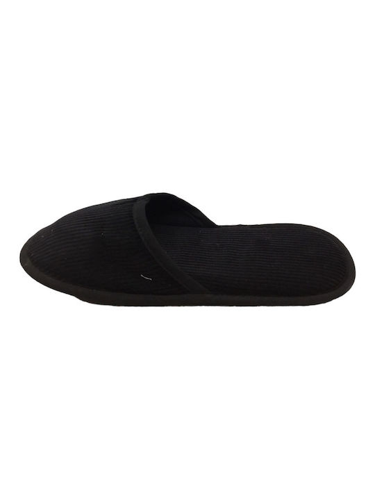 Papuci de casă unisex din țesătură de catifea Amaryllis 2211-Black