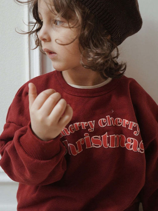 Oversized Christmas sweatshirt for kids organic cotton Merry Cherry Christmas 2-6Y Konges Slojd