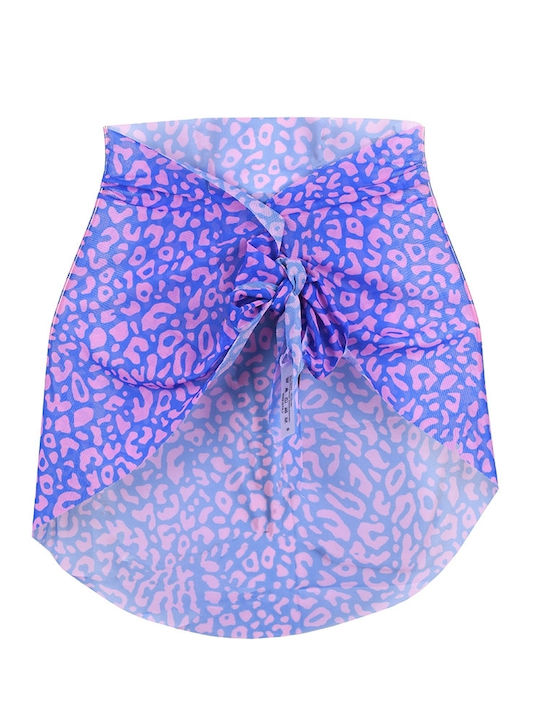 Fusta pareo pentru femei transparent animal print Violet