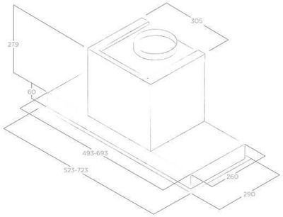 Elica Hidden 2.0 IXGL/A/72 Free-standing Hood 72cm White