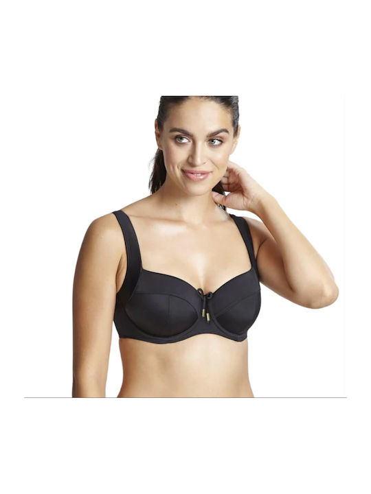 Big Breast Bra Swimwear, PANACHE Anya Riva Full Cup Bikini Top SW1302 BLACK