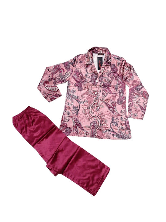 Women's Pajamas Secret Point Satin - Bordeaux