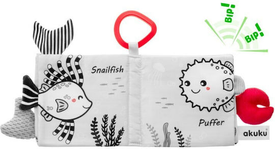 Akuku Educational Activity Book Made of Fabric with Sounds for Newborns