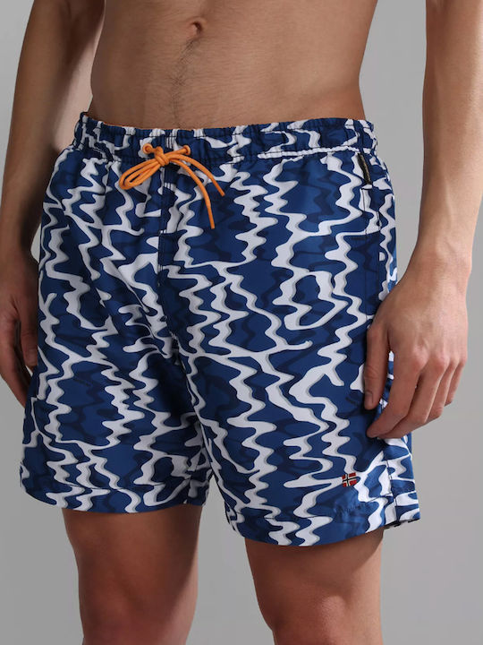 Napapijri Men's Swimwear Shorts Blue with Patterns