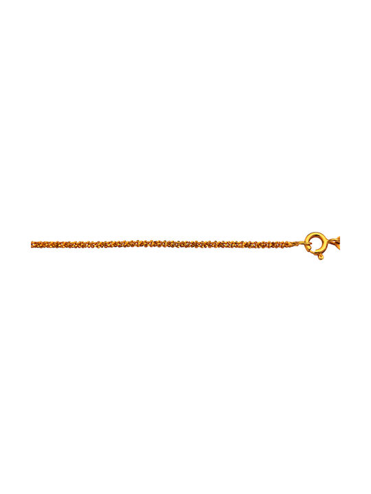 Chain thin 2 mm diamond plated gold plated silver chain 925 Gold plated 14K Women's