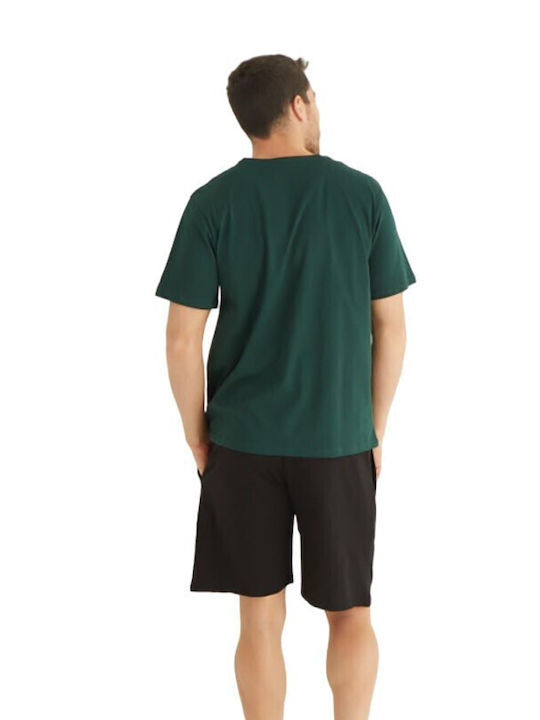 Men's Short Sleeve and Short Pants Pyjama Baracuda-6170-17 GREEN As shown in the picture