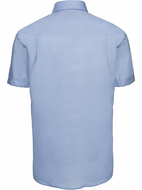 Russell Athletic Men's Shirt Short Sleeve Cotton Light Blue