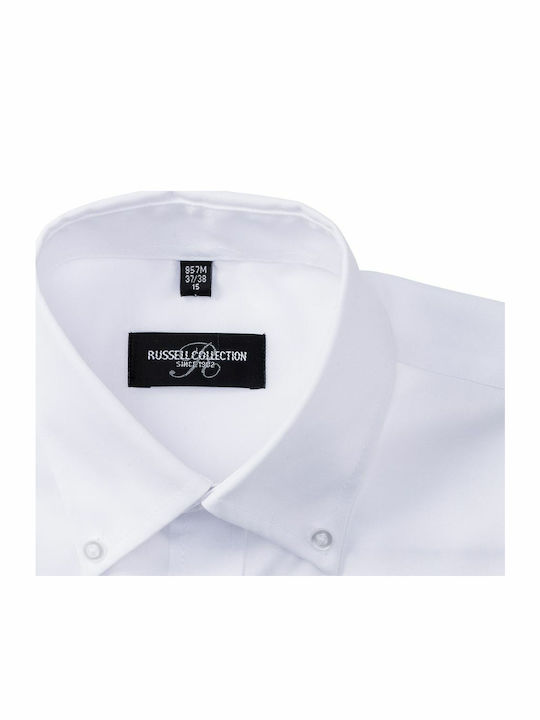 Russell Europe Ανδρικό Διαφημιστικό T-shirt Κοντομάνικο σε Λευκό Χρώμα