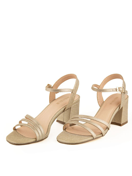 Menbur Damen Sandalen in Gold Farbe