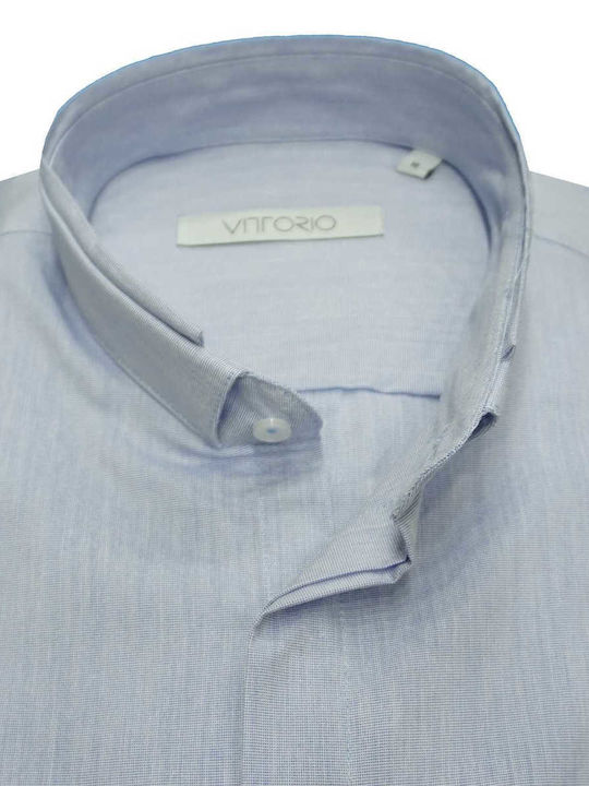 Vittorio Artist Men's Shirt Long Sleeve Cotton Light Blue