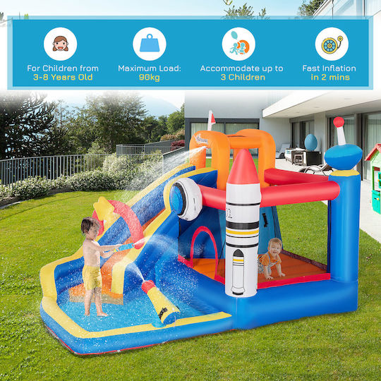 Outsunny Φουσκωτό Outsunny Space με Τραμπολίνο & Τσουλήθρα για 3-8 Ετών