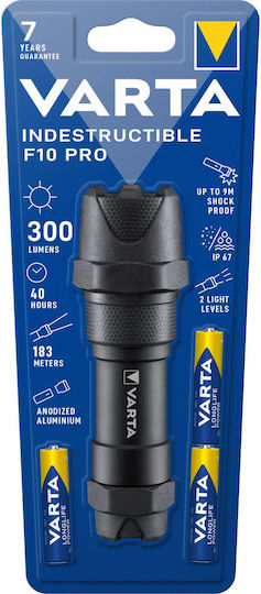 Varta Φακός LED IP67 με Μέγιστη Φωτεινότητα 300lm Indestructible F10 Pro 3τμχ