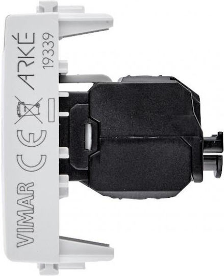 Vimar Arke Μονή Πρίζα Δικτύου RJ45 χωρίς Πλαίσιο Τύπου Cat6 σε Λευκό Χρώμα 19339.15.B