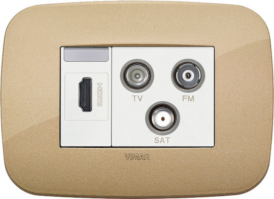 Vimar Arke TV-, Satelliten- und Radiobuchse Terminal in Weiß Farbe 19303.B