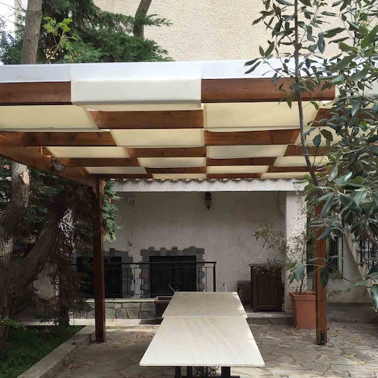 Πέργκολα Κήπου από Ξύλο με Οροφή 400x400cm