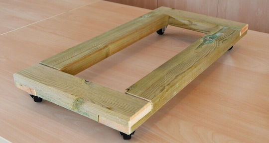 Showood Βάση Γλάστρας Ξύλινη με Ρόδες 60x30εκ.