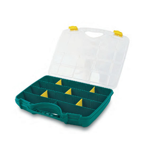 Tayg 21-10 Tool Compartment Organiser 9 Slot Adjustable Green 25.6x19.2x4.2cm