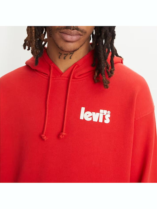 Graphic Sweatshirt mit Kapuze Rot