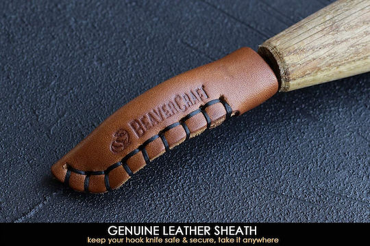 BeaverCraft SK4S Open Curve Cuțit Maro în Husă Din Piele