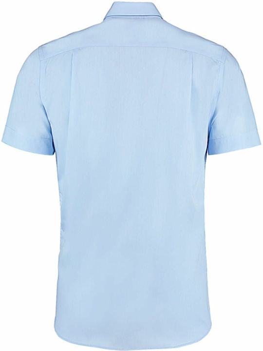 Kustom Kit KK115 Men's Shirt Short Sleeve Cotton Light Blue