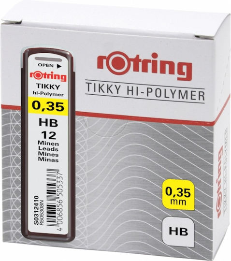 Rotring 12 Συσκευασίες x 12 Μύτες Μολυβιού Tikky Πάχους 0.35mm Τύπου HB
