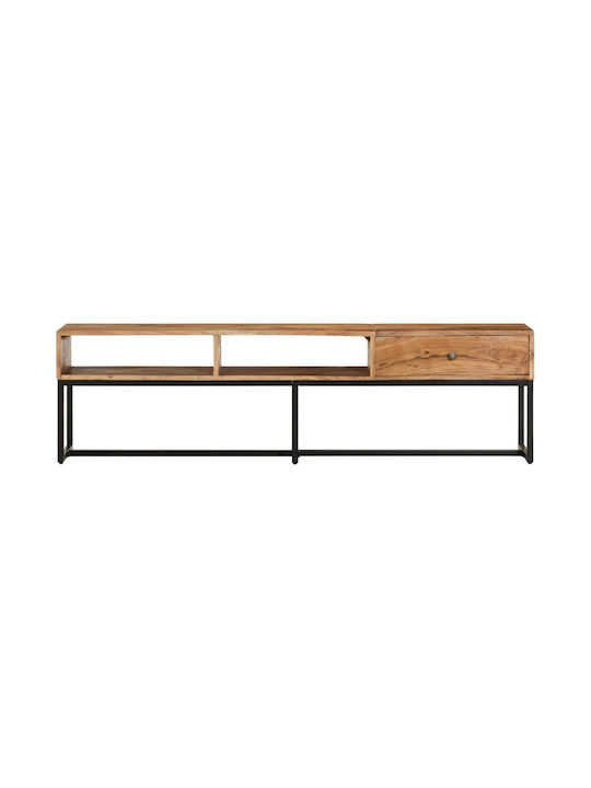 TV Stand from Metal & Solid Wood Beige L160xW30xH45cm