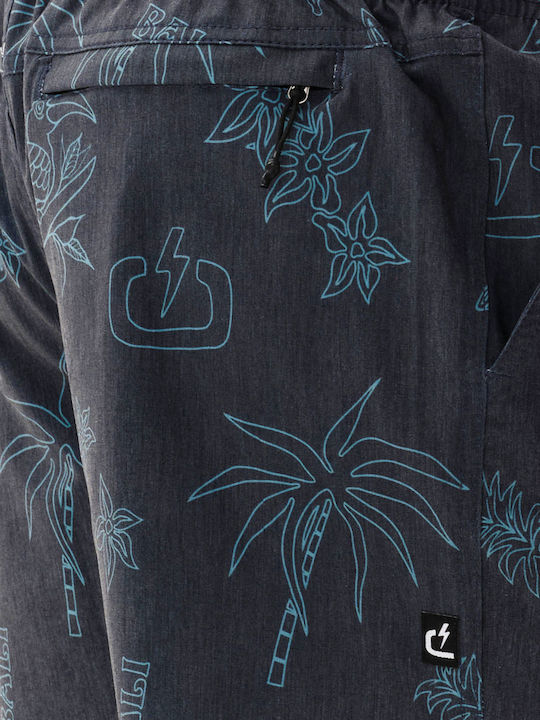 Men's Swimwear Shorts Navy Blue with Patterns