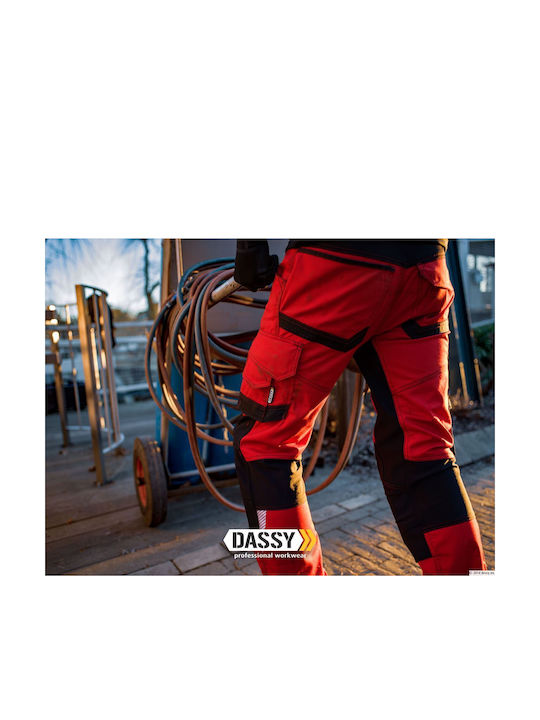 Dassy Workwear Dynax Παντελόνι Εργασίας Κόκκινο