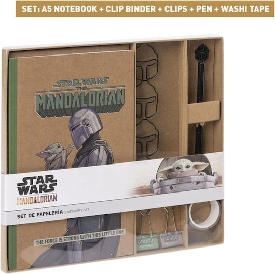 PCMerch Star Wars The Mandalorian Letter Kids Stationery Set with Notepad and Pen 5pcs