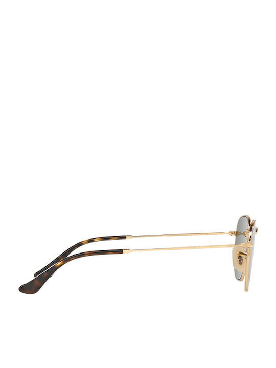 Ray Ban Hexagonal Unisex Sunglasses with Gold Metal Frame and Green Lens RB3548N 001